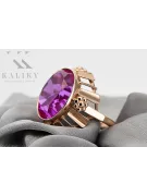 Originál Vintage 14K Produkt s Pink Gold Ametyst Ring Vintage VRC043R štýl